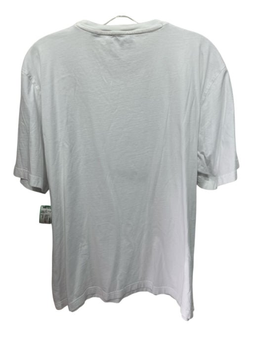 Ted Baker Size 6 White & Green Cotton logo Crew Neck T Shirt Men's Short Sleeve White & Green / 6