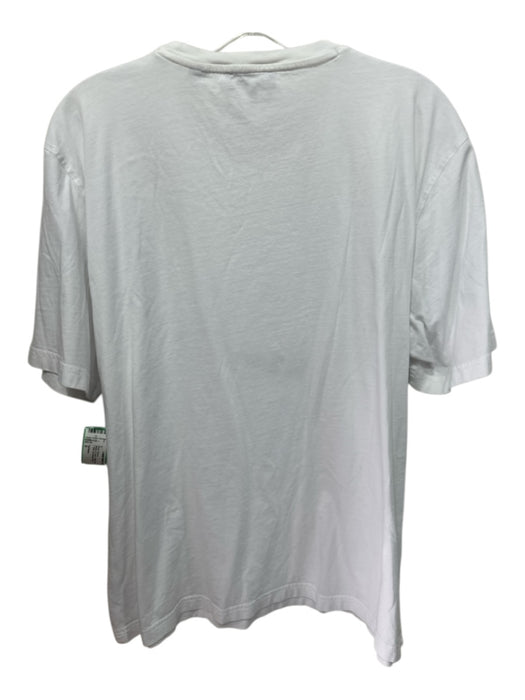 Ted Baker Size 6 White & Green Cotton logo Crew Neck T Shirt Men's Short Sleeve White & Green / 6