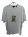 Ted Baker Size 6 White & Green Cotton logo Crew Neck T Shirt Men's Short Sleeve White & Green / 6