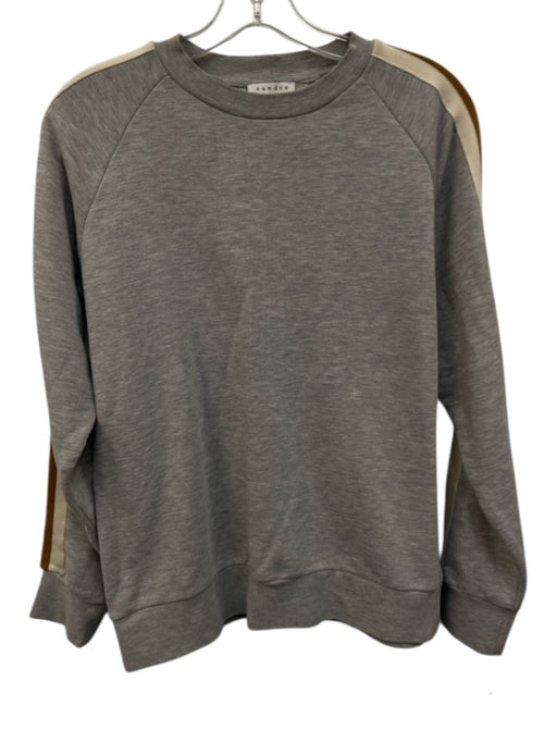 Sandro Size S Gray Cotton Blend Heathered Sweatshirt Men's Long Sleeve Shirt Gray / S