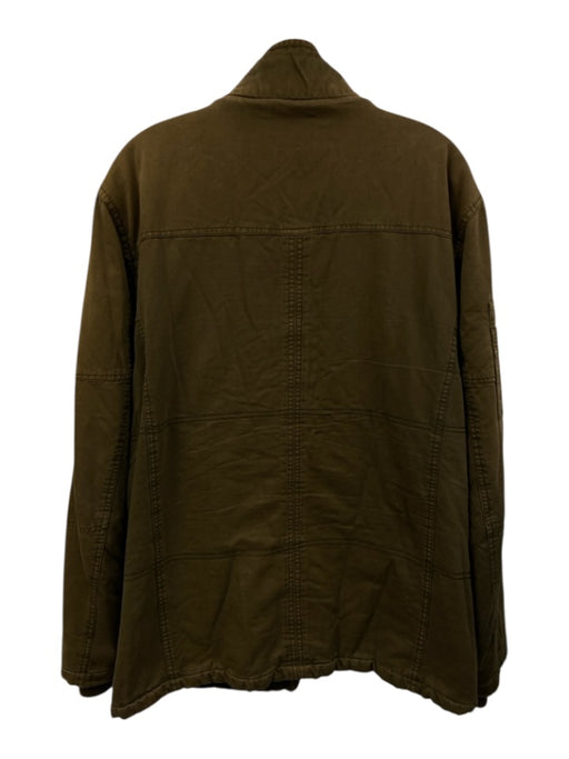 Theory Size Est L Green Cotton Solid Military Men's Jacket Green / Est L