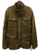 Theory Size Est L Green Cotton Solid Military Men's Jacket Green / Est L