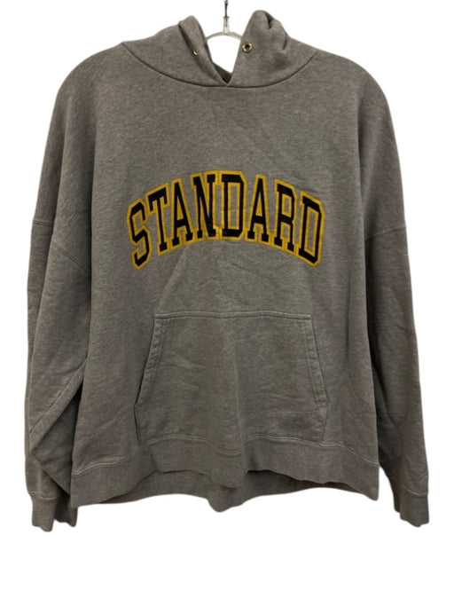Sandro Size Est M Gray & Yellow Cotton logo Hoodie Men's Jacket Gray & Yellow / Est M