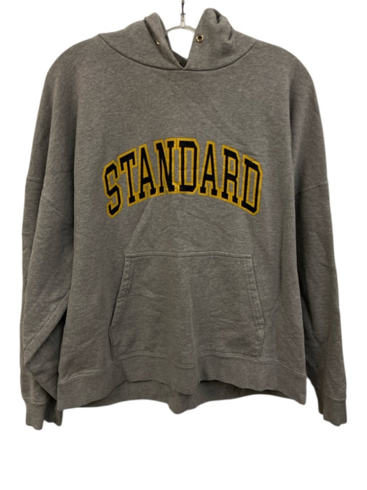 Sandro Size Est M Gray & Yellow Cotton logo Hoodie Men's Jacket Gray & Yellow / Est M