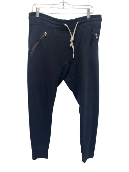 Sandro AS IS Size L Blue Cotton Blend Solid Sweatpant Jogger Men's Pants Blue / L