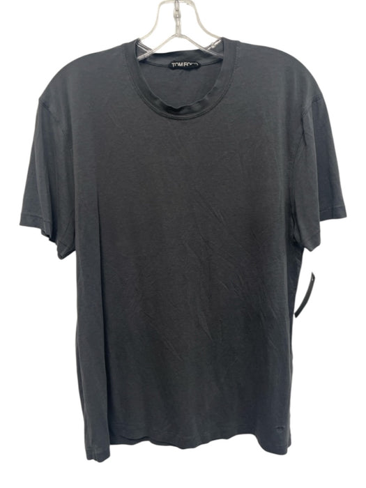 Tom Ford Size 50 Faded Black Cotton Solid T shirt Crew Men's Short Sleeve Faded Black / 50