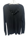 Theory Size L Black Cotton Blend Solid T shirt Henley Men's Long Sleeve Shirt Black / L