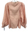 S'edge Size XS Rose Pink Cotton Long Balloon Sleeve Button Detail Satin Trim Top Rose Pink / XS