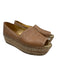 Prada Shoe Size 7 Tan Leather Stitch Detail Platform Open Toe Espadrille Sandals Tan / 7