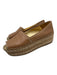 Prada Shoe Size 7 Tan Leather Stitch Detail Platform Open Toe Espadrille Sandals Tan / 7