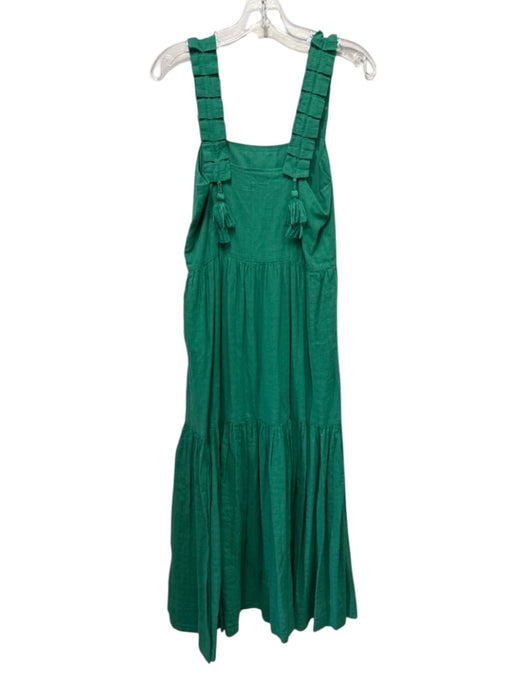 Mirth Size S Green Cotton Sleeve Detail Sleeveless Maxi Dress Green / S