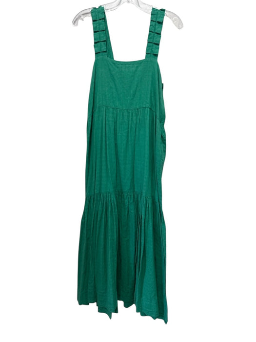 Mirth Size S Green Cotton Sleeve Detail Sleeveless Maxi Dress Green / S