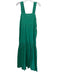 Mirth Size S Green Cotton Sleeve Detail Sleeveless Maxi Dress Green / S