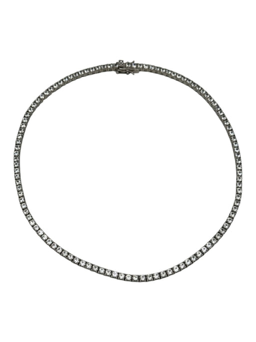 Dorsey Silver Sterling Silver Lab Diamonds Insertion Clasp Necklace Silver