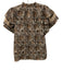 Ulla Johnson Size 2 White & Brown Cotton Floral Paisley Ruffle Short Sleeve Top White & Brown / 2
