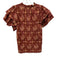 Ulla Johnson Size 2 Red & Beige Cotton Floral Paisley Ruffle Short Sleeve Top Red & Beige / 2