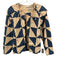 Mirth Size XS Peach Pink & Navy Blue Cotton Geometric Button Shoulders Top Peach Pink & Navy Blue / XS