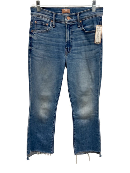 Mother Size 26 Medium light wash Cotton Blend Denim Raw Hem Flare Jeans Medium light wash / 26