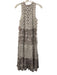 Cleobella Size XS White & Taupe Cotton Floral Blocked Print Sleeveless Dress White & Taupe / XS