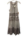 Cleobella Size XS White & Taupe Cotton Floral Blocked Print Sleeveless Dress White & Taupe / XS