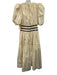 Hunter Bell Size 2 Cream White & Black Polyester Short Puff Sleeve Dress Cream White & Black / 2