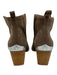 Jeffrey Campbell Shoe Size 6.5 Taupe Gray Suede Silver Hardware Ankle V Booties Taupe Gray / 6.5