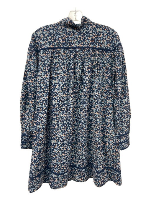Mirth Size XS Blue & Peach Cotton Speckled Mini Shift Dress Blue & Peach / XS
