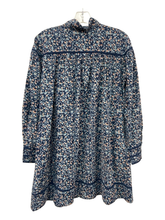 Mirth Size XS Blue & Peach Cotton Speckled Mini Shift Dress Blue & Peach / XS