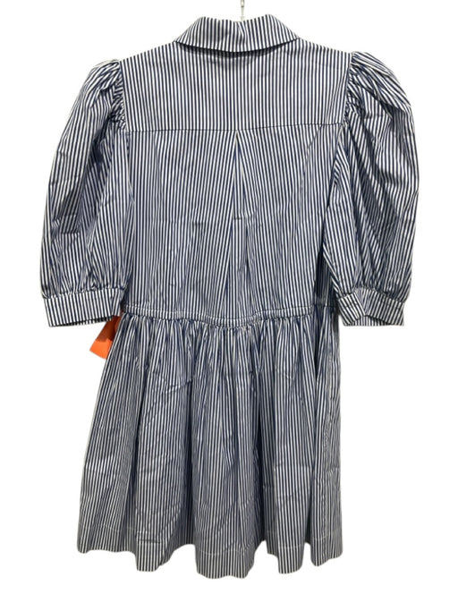 Hunter Bell Size XS Blue & White Cotton Short Balloon Sleeve Striped Mini Dress Blue & White / XS