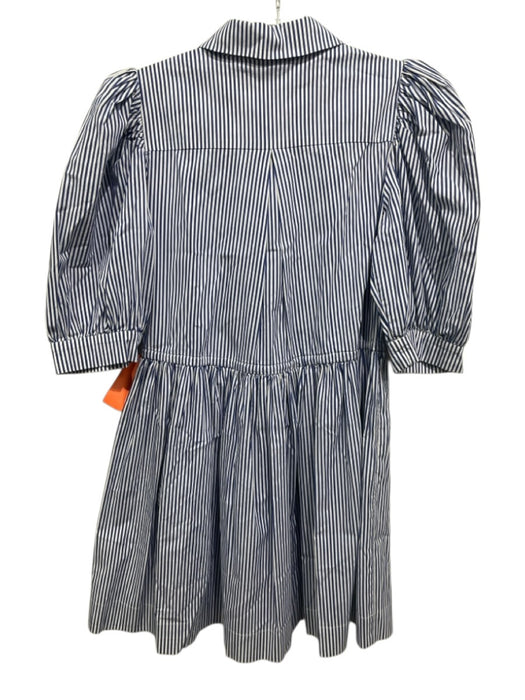 Hunter Bell Size XS Blue & White Cotton Short Balloon Sleeve Striped Mini Dress Blue & White / XS