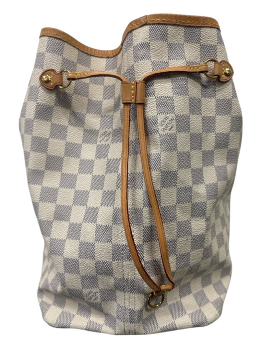 Louis Vuitton Cream & Blue Coated Canvas & Leather Damier Azur Neverfull Bag Cream & Blue / L