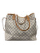 Louis Vuitton Cream & Blue Coated Canvas & Leather Damier Azur Neverfull Bag Cream & Blue / L