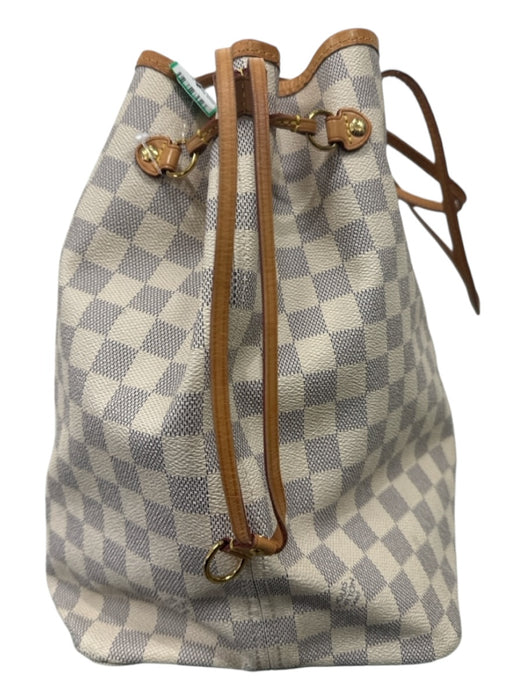 Louis Vuitton Cream & Blue Coated Canvas & Leather Damier Azur Neverfull Bag Cream & Blue / L