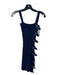 For Love & Lemons Size S Navy Viscose Blend Ribbed Sleeveless Buckle Side Dress Navy / S