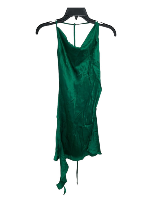 Amanda Uprichard Size S/M Green Polyester Halter Mini Cowl neck Open Back Dress Green / S/M