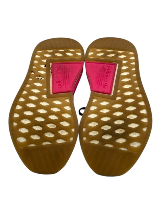 Adidas Shoe Size 7 Green, Pink, White Textile Elastic Ankle Striped Sneakers Green, Pink, White / 7