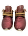 Esseutesse Shoe Size 37 Dark Red Leather Upper Metallic Foil Fringe Sneakers Dark Red / 37
