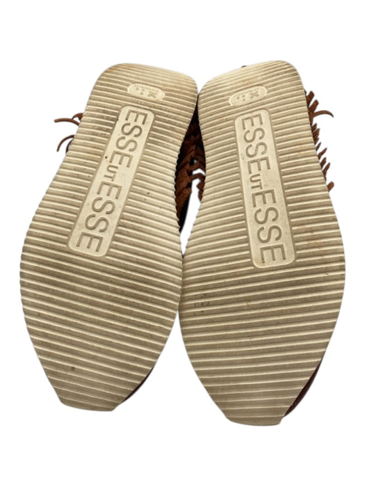 Esseutesse Shoe Size 37 Dark Red Leather Upper Metallic Foil Fringe Sneakers Dark Red / 37