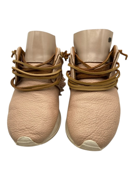 Esseutesse Shoe Size 37 Beige Pink Leather Upper Metallic Foil Fringe Sneakers Beige Pink / 37