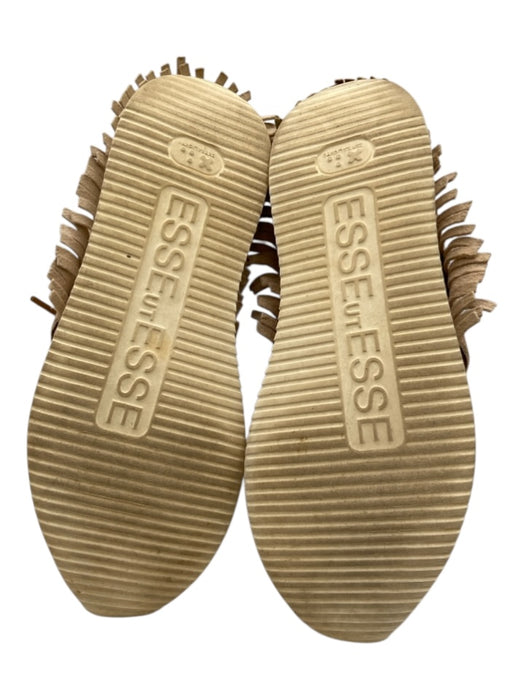 Esseutesse Shoe Size 37 Beige Pink Leather Upper Metallic Foil Fringe Sneakers Beige Pink / 37