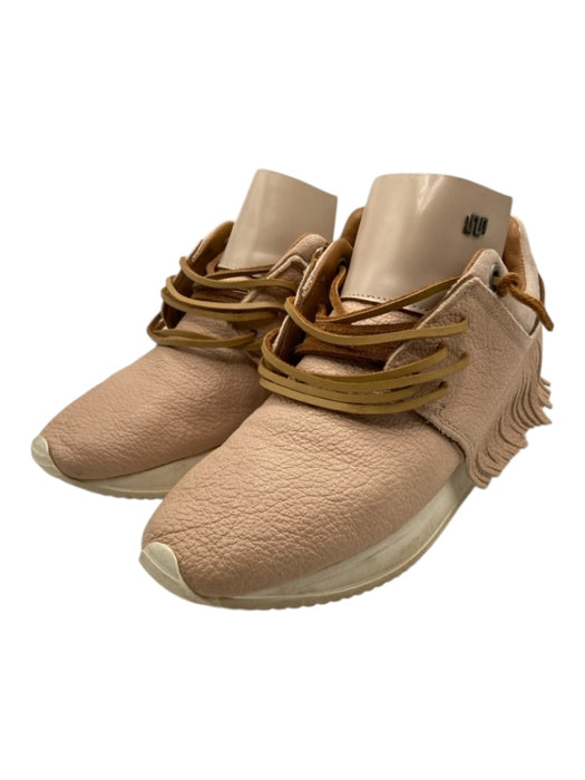 Esseutesse Shoe Size 37 Beige Pink Leather Upper Metallic Foil Fringe Sneakers Beige Pink / 37