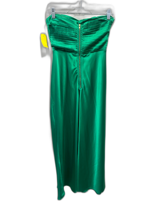 runaway Size S Green Polyester Blend Satin Strapless Twist Detail Gown Green / S