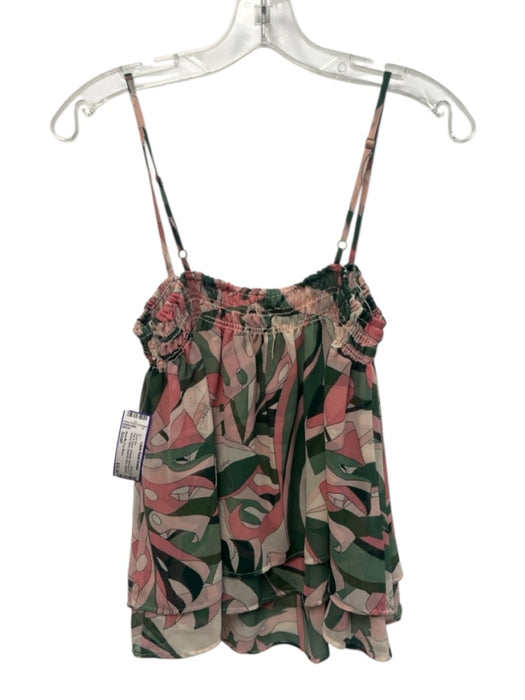 Show Me Your Mumu Size Small Pink & Green Polyester Botanical Print Short Set Pink & Green / Small