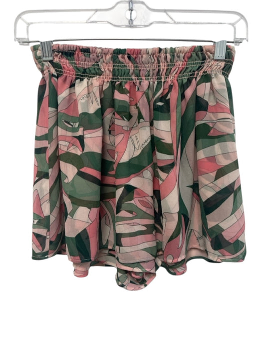 Show Me Your Mumu Size Small Pink & Green Polyester Botanical Print Short Set Pink & Green / Small
