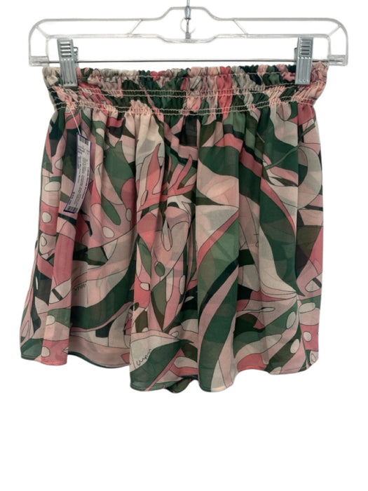 Show Me Your Mumu Size Small Pink & Green Polyester Botanical Print Short Set Pink & Green / Small