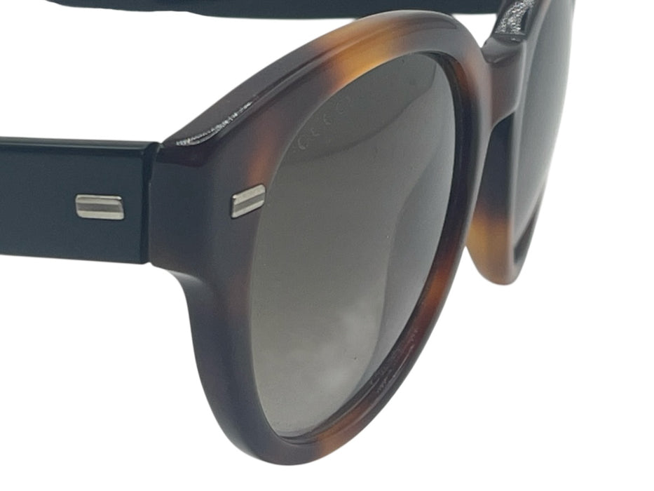 Gucci Brown Acetate Tortoiseshell Round Wayfarer Sunglasses Brown