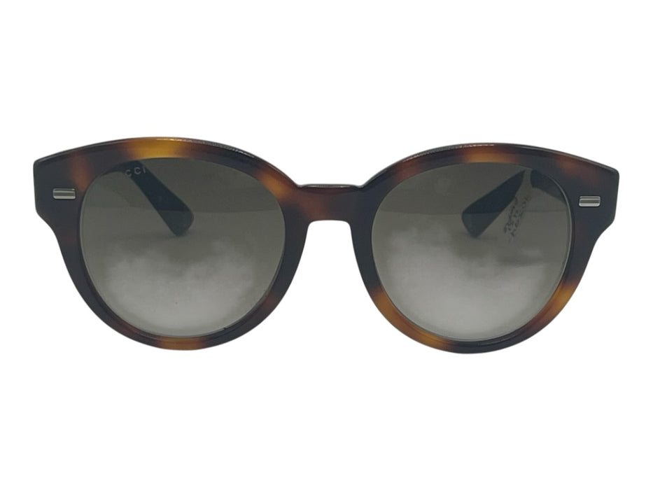 Gucci Brown Acetate Tortoiseshell Round Wayfarer Sunglasses Brown