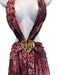 BABYBOO Size S Mauve & Pink Polyester Criss Cross Back Deep V neck Cutout Dress Mauve & Pink / S