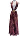 BABYBOO Size S Mauve & Pink Polyester Criss Cross Back Deep V neck Cutout Dress Mauve & Pink / S