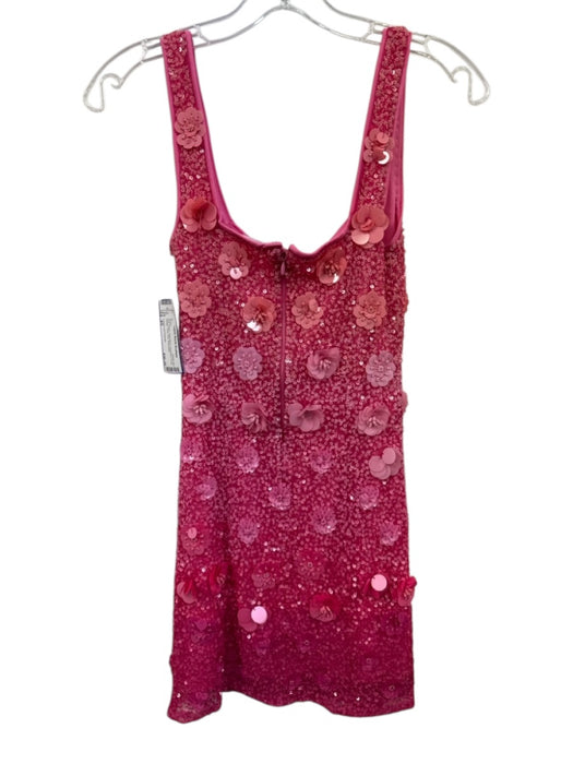 Lovers and Friends Size XS Pink Nylon Sleeveless Sequined Floral design Dress Pink / XS